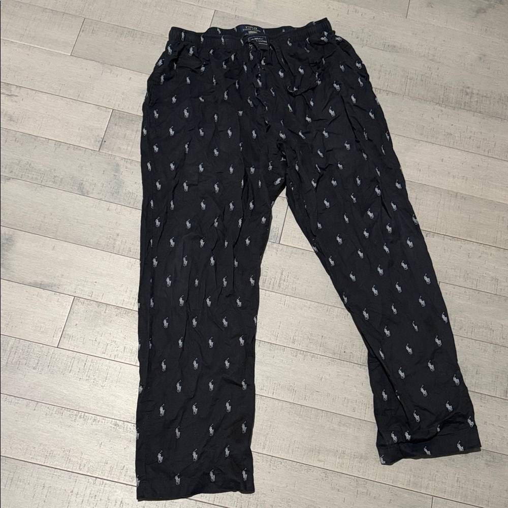 Polo by Ralph Lauren Black Logo-Print Jogger Pants